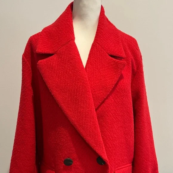 NWT NVLT Retro Coat Jacket Red Sz XL